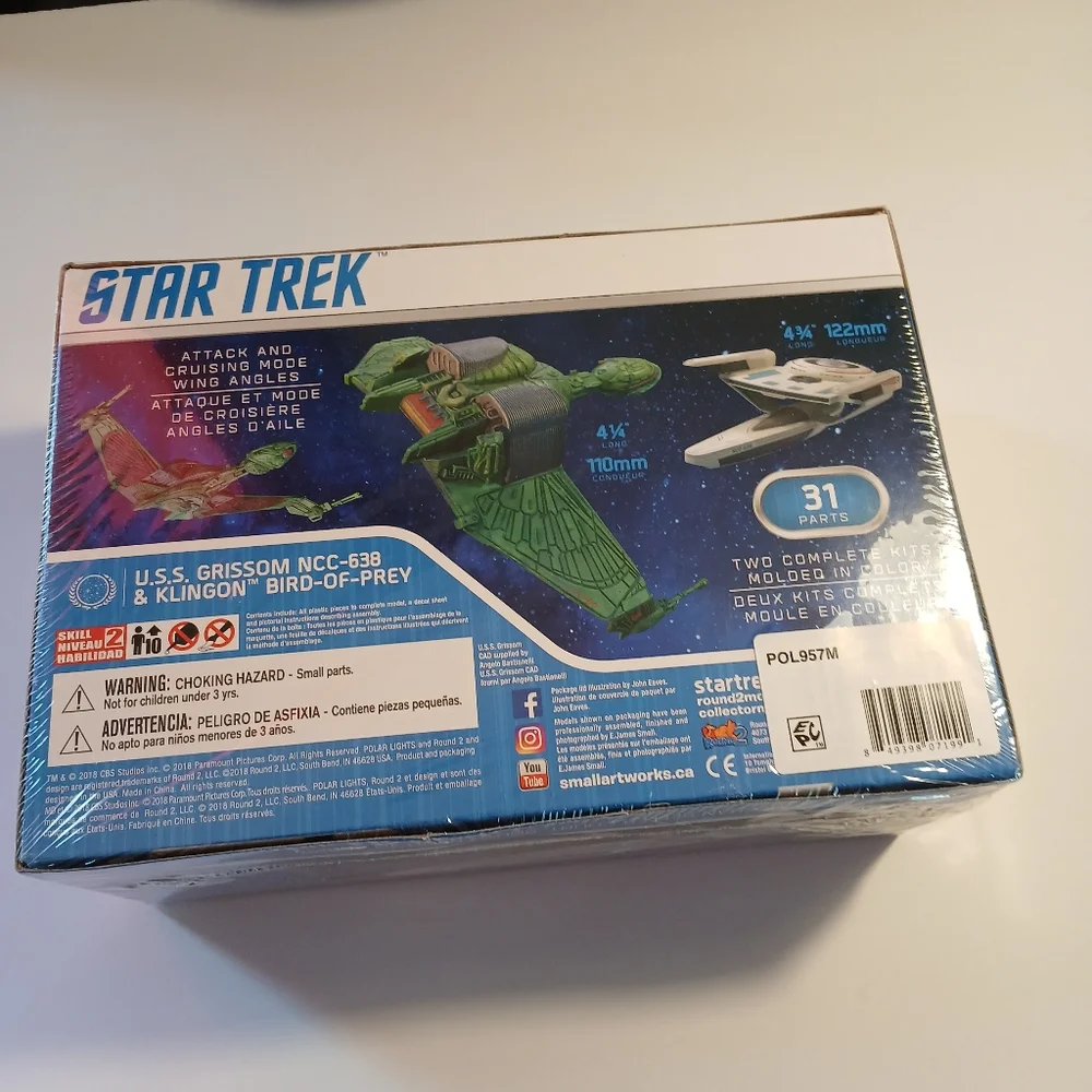 Star Trex U.S.S. Grissom NCC 638 & KLINGON BIRD OF PREY MODEL KIT NIB